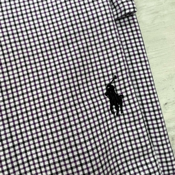 Polo Ralph Lauren White w/ Purple & Black Plaid Shirt XL - Picture 2 of 4